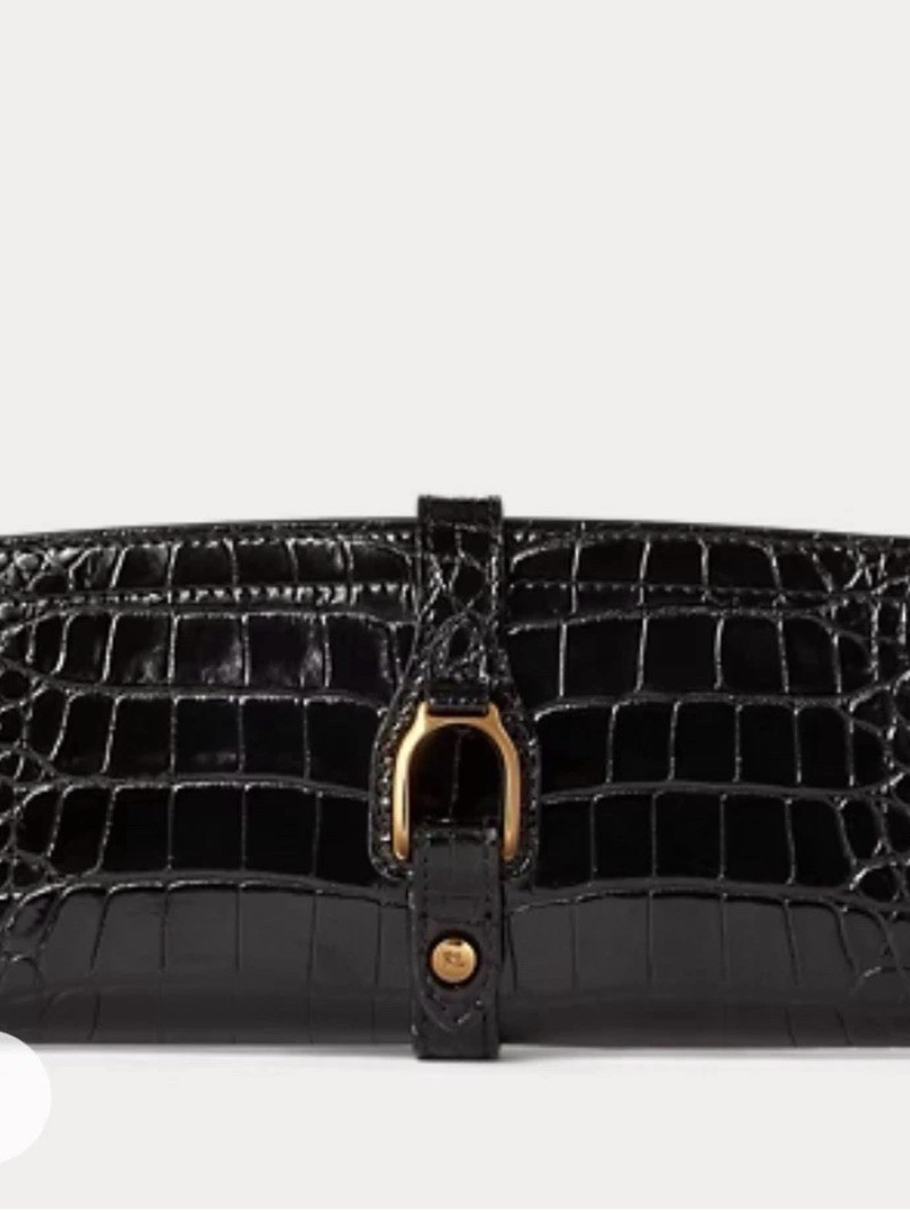 NEW Ralph Lauren Purple Black Alligator Wellington Long Slim Wallet 3200.00